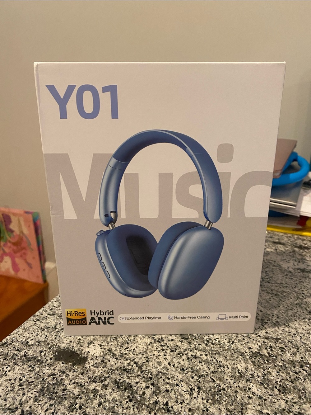 Y01 Wireless Noise Cancelling Blue Headphones
